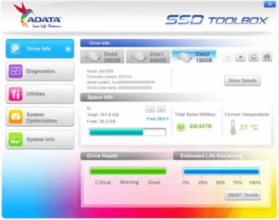 Скриншот приложения ADATA SSD ToolBox - №1