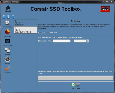 Скриншот приложения Corsair SSD Toolbox - №2