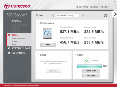 Скриншот приложения Transcend SSD Scope - №1