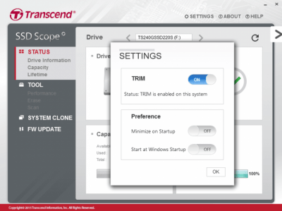 Скриншот приложения Transcend SSD Scope - №2