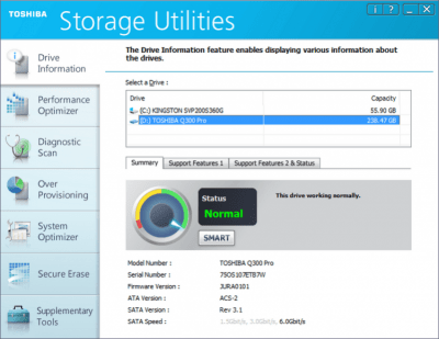 Скриншот приложения Toshiba Storage Utilities - №2