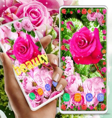 Скриншот приложения Pink Rose Live Wallpaper 3D Roses 4K Wallpapers - №5