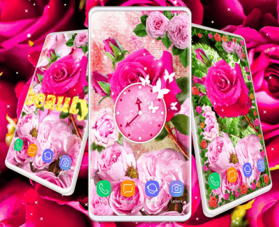 Скриншот приложения Pink Rose Live Wallpaper 3D Roses 4K Wallpapers - №6