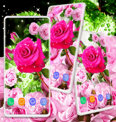 Скриншот приложения Pink Rose Live Wallpaper 3D Roses 4K Wallpapers - №8