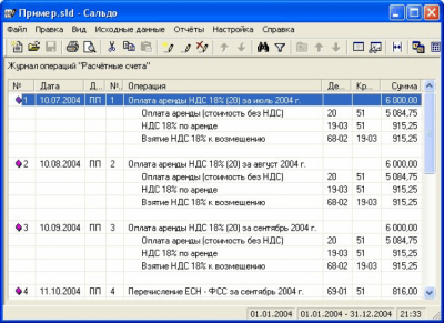 Скриншот приложения Сальдо 2009 - №1