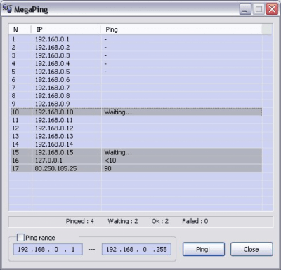 Скриншот приложения MegaPing - №1