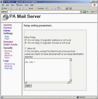 Скриншот приложения PA MAIL SERVER - №3