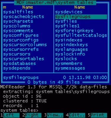 Скриншот приложения MDF Reader for MS-SQL 7/2k - №2