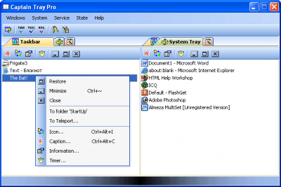 Скриншот приложения Captain Tray Pro 6.2 - №1