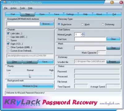 Скриншот приложения KRyLack Password Recovery - №1