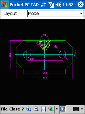 Скриншот приложения Pocket PC CAD Viewer: DWG, DXF, PLT - №1