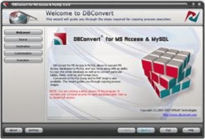 Скриншот приложения DBConvert for Access &amp; MySQL 6.0.0 - №1