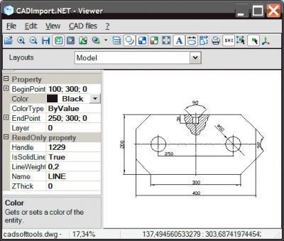 Скриншот приложения 2D / 3D CAD Import .NET: DWG, DXF, PLT - №1