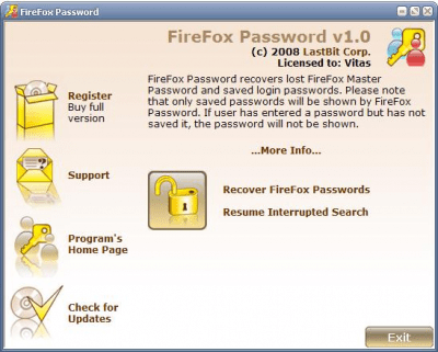 Скриншот приложения LastBit FireFox Password Recovery - №1