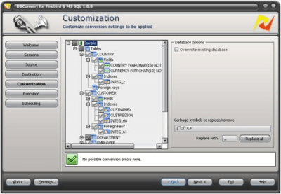 Скриншот приложения DBConvert for Firebird and MS SQL - №1