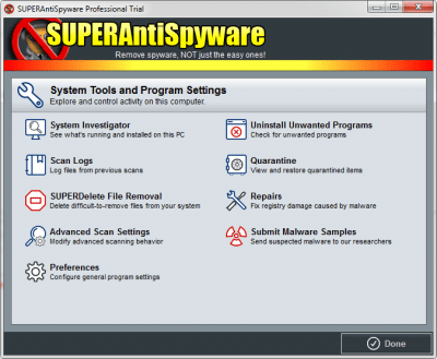 Скриншот приложения SUPERAntiSpyware - №1