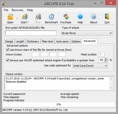 Скриншот приложения Advanced Archive Password Recovery - №7