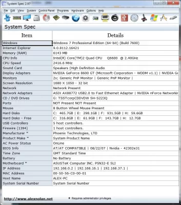 Скриншот приложения System Spec - №1