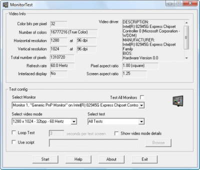 Скриншот приложения Passmark MonitorTest - №1