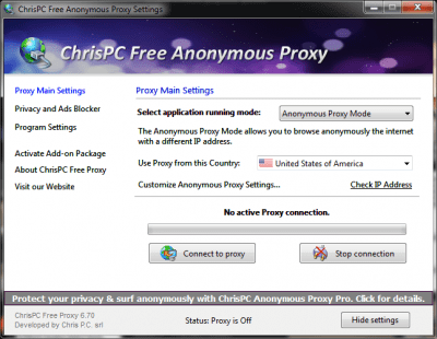 Скриншот приложения Free Anonymous Proxy - №1