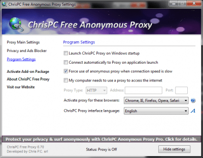 Скриншот приложения Free Anonymous Proxy - №3