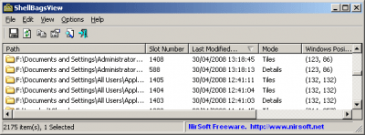 Скриншот приложения ShellBagsView - №1