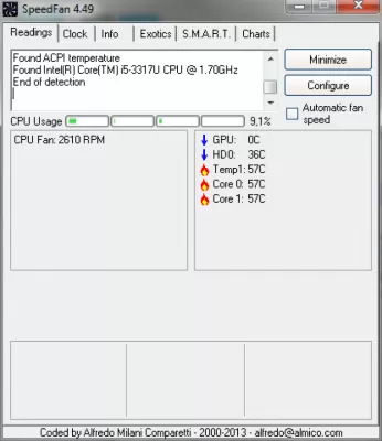 Скриншот приложения SpeedFan - №1