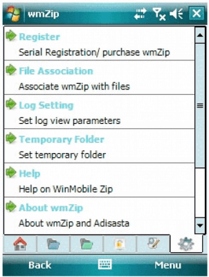 Скриншот приложения WinMobile Zip - №1