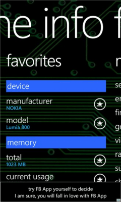 Скриншот приложения WinPhone Info Free - №5