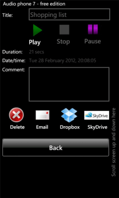 Скриншот приложения Audio phone 7 - Free - №4