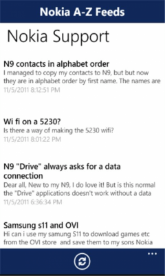 Скриншот приложения Nokia A-Z Feeds - №6