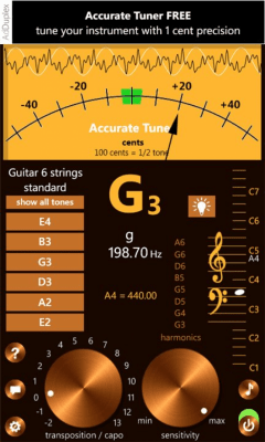 Скриншот приложения Accurate Tuner Free - №1