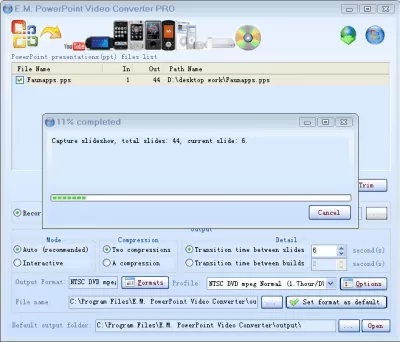 Скриншот приложения E.M. PowerPoint Video Converter - №3