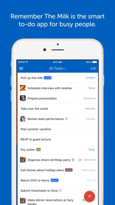 Скриншот приложения Remember The Milk - №1