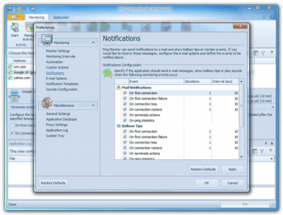 Скриншот приложения EMCO Ping Monitor - №5