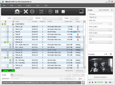 Скриншот приложения Xilisoft DVD to AVI Converter - №1