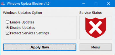 Скриншот приложения Windows Update Blocker - №2