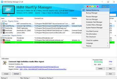 Скриншот приложения HiBit Startup Manager - №2