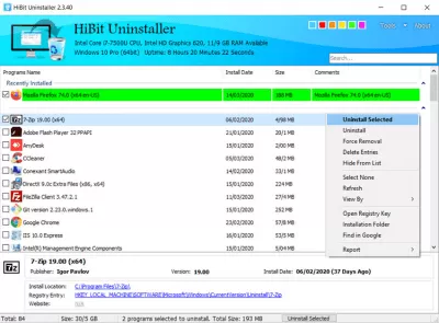 Скриншот приложения HiBit Uninstaller - №1