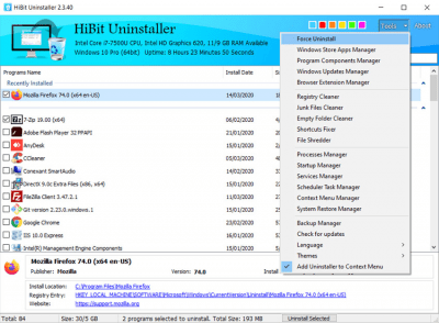 Скриншот приложения HiBit Uninstaller - №2