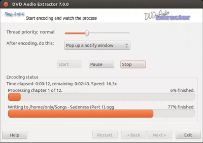 Скриншот приложения DVD Audio Extractor для Linux - №2