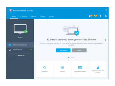 Скриншот приложения McAfee Internet Security - №1