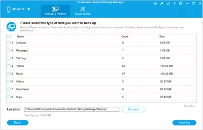 Скриншот приложения Coolmuster Android Backup Manager - №4