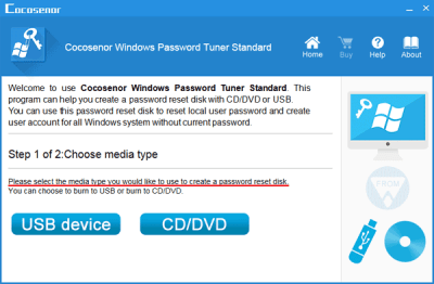 Скриншот приложения Cocosenor Windows Password Tuner - №1