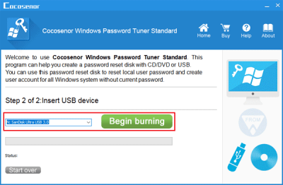 Скриншот приложения Cocosenor Windows Password Tuner - №2