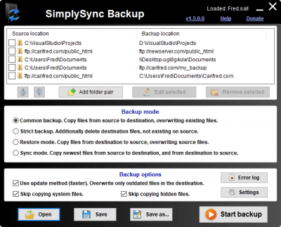 Скриншот приложения SimplySync Backup - №1