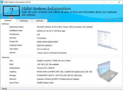 Скриншот приложения HiBit System Information - №1