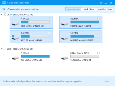 Скриншот приложения Hasleo Disk Clone - №1