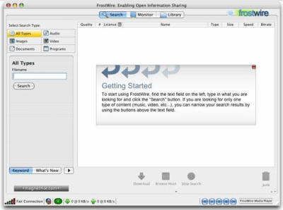 Скриншот приложения FrostWire для Mac - №1