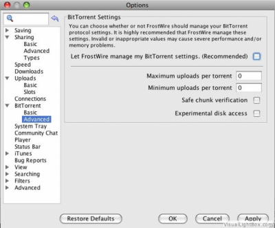 Скриншот приложения FrostWire для Mac - №3